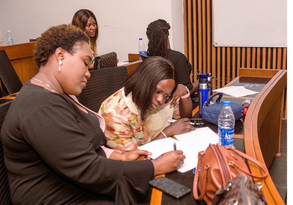 Two participants working through an exercise together